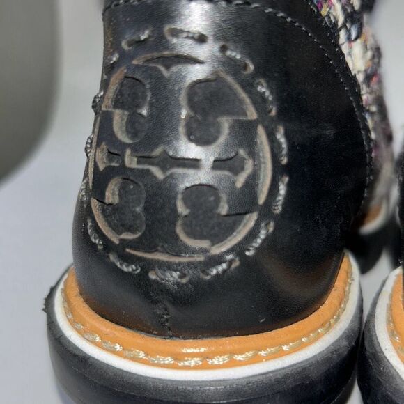 NEW Tory Burch Miller lug sole tweed boot Sz 9 lace up Moto - Picture 6 of 12
